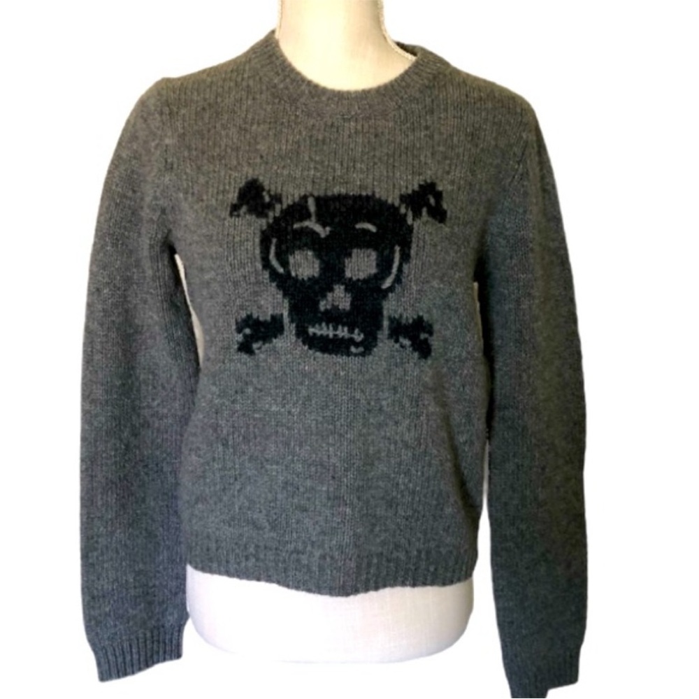 Lucky Brand Charcoal Skull Sweater